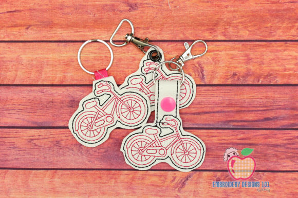 Bicycle Lineart ITH Keyfob