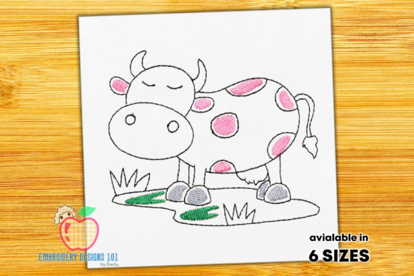 Cartoon Cow Standing on Grass, a Designer’s Take