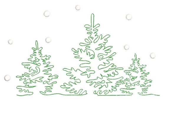 Christmas Trees in the Winter Forest