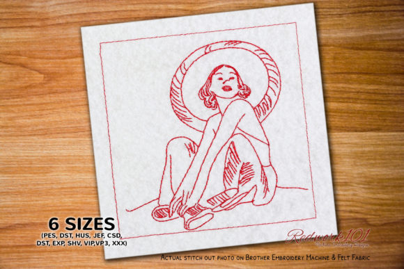 Evaluating 'Girl on Beach with Hat' for Small Shop Embroidery