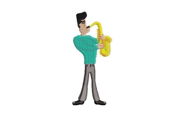 Saxophonist Embroidery Design: A Music Lover's Stitch