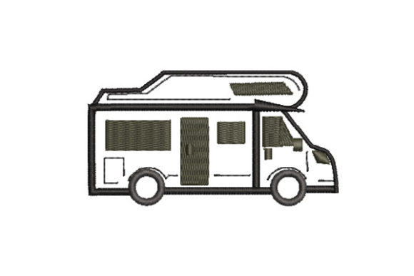 Simple Van Sketch Embroidery Design