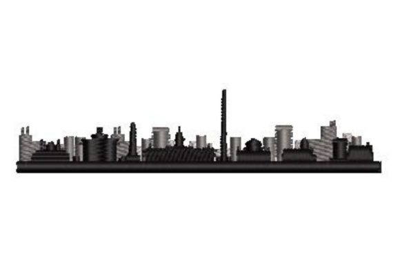 Skyline of Dublin Embroidery Design